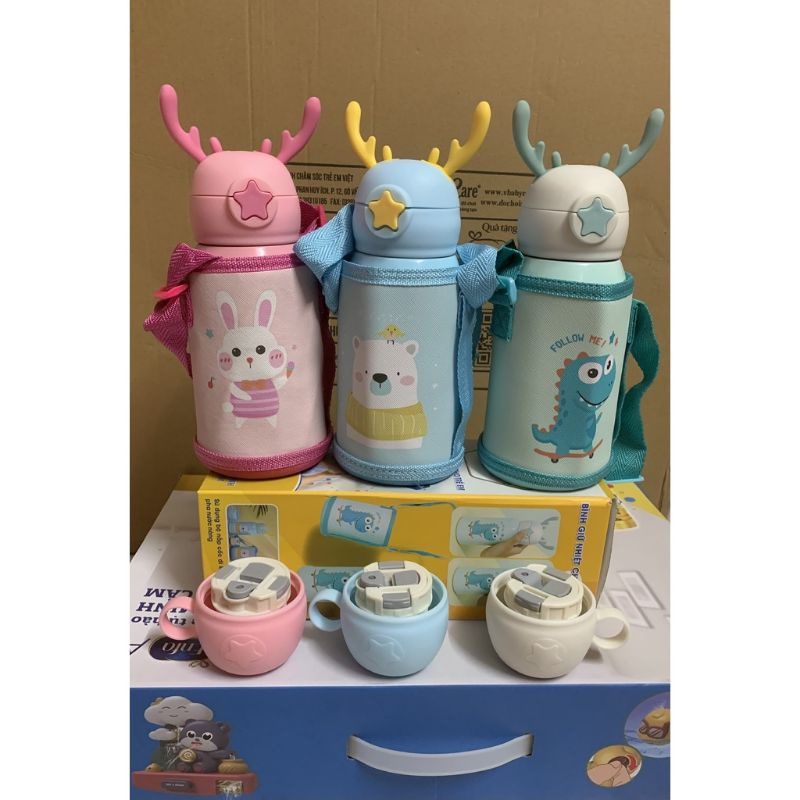 Bình nước giữ nhiệt nóng lạnh cute cho bé 500ml