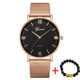 Đồng hồ nam GENEVA G9111 dây hợp kim thép cao cấp + Tặng vòng tay tỳ hưu