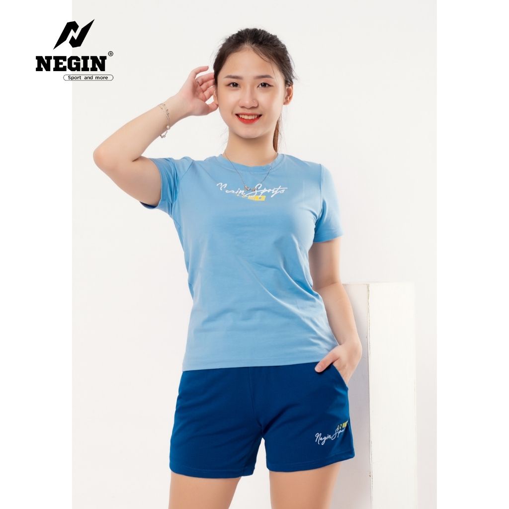 Áo Thun T-Shirt Nữ NEGIN Thiết Kế Cổ Tròn Ngắn Tay, Họa Tiết In Sắc Nét, Chất Cotton Thoáng Mát AN338W