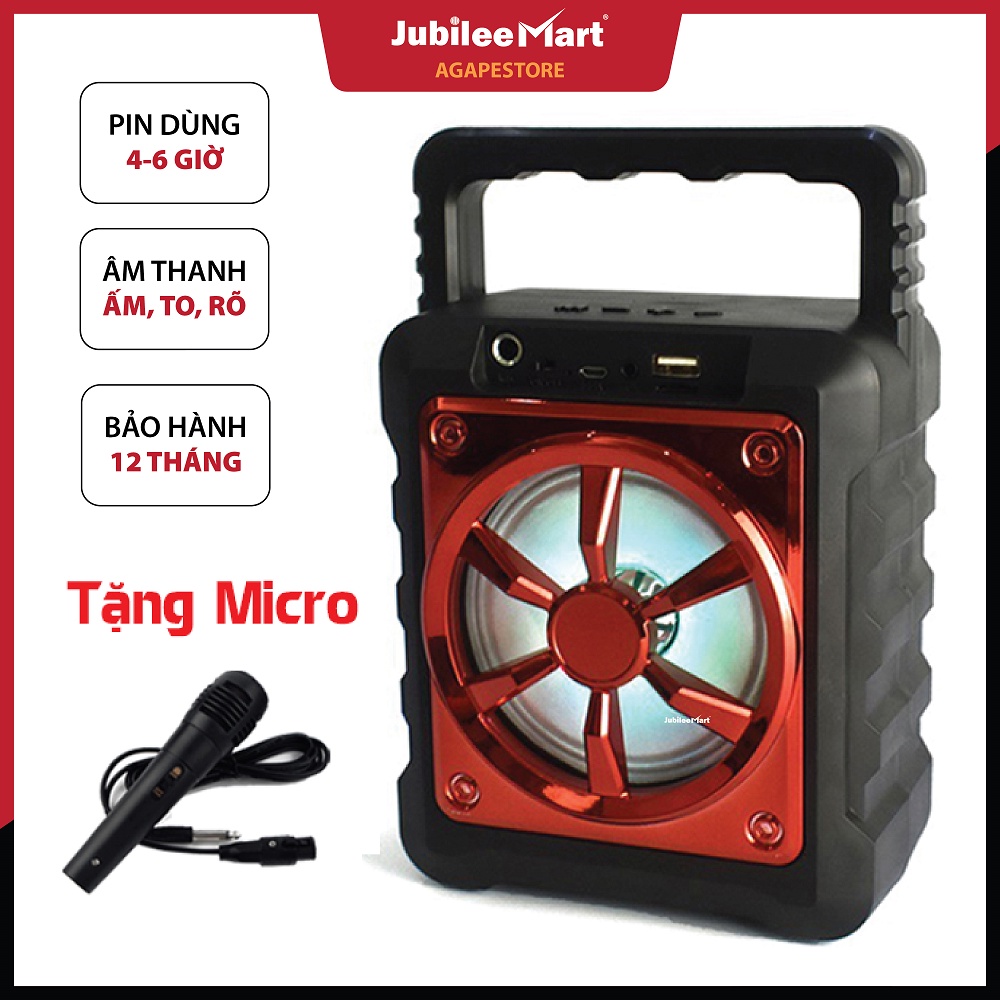 [TẶNG MIC] loa bluetooth karaoke mini giá rẻ nghe nhạc hay, hỗ trợ cắm usb thẻ nhớ