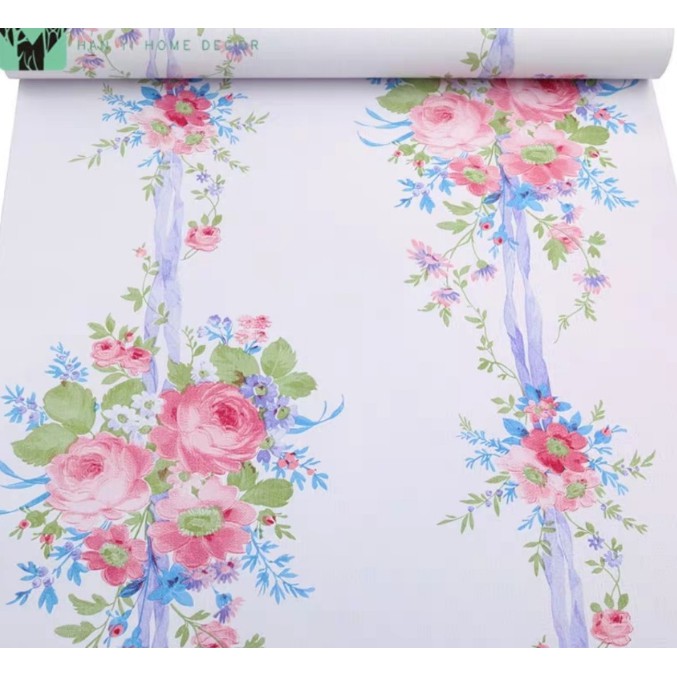 Decal giấy dán tường chùm hoa sang trọng khổ 45cm keo sẵn bóc dán