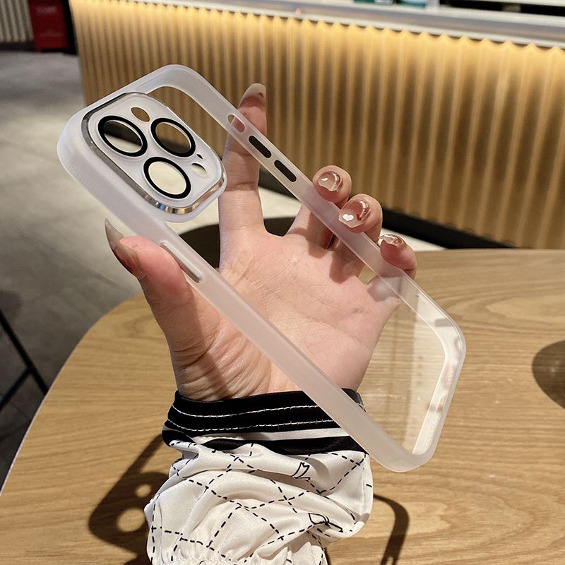 Ốp Điện Thoại Trong Suốt Màu Tím Đậm Cho iPhone 14 pro max 13 pro max 14 Plus 12 pro 11 pro max i11