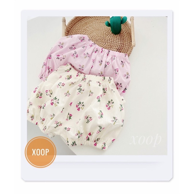 Bộ cộc tay hoa nhí cổ sen chất thô xước xịn đẹp bé gái (8-17kg) (SP002129 ) shop phúc yến