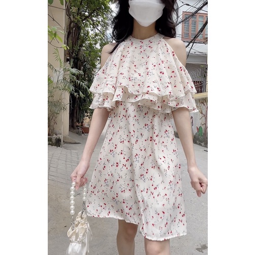 [Mã SKAMSALE8 giảm 10% đơn 200K] ☕️ ĐẦM YẾM HOA KHOÉT VAI - VÁY SUNNY HOA | BigBuy360 - bigbuy360.vn