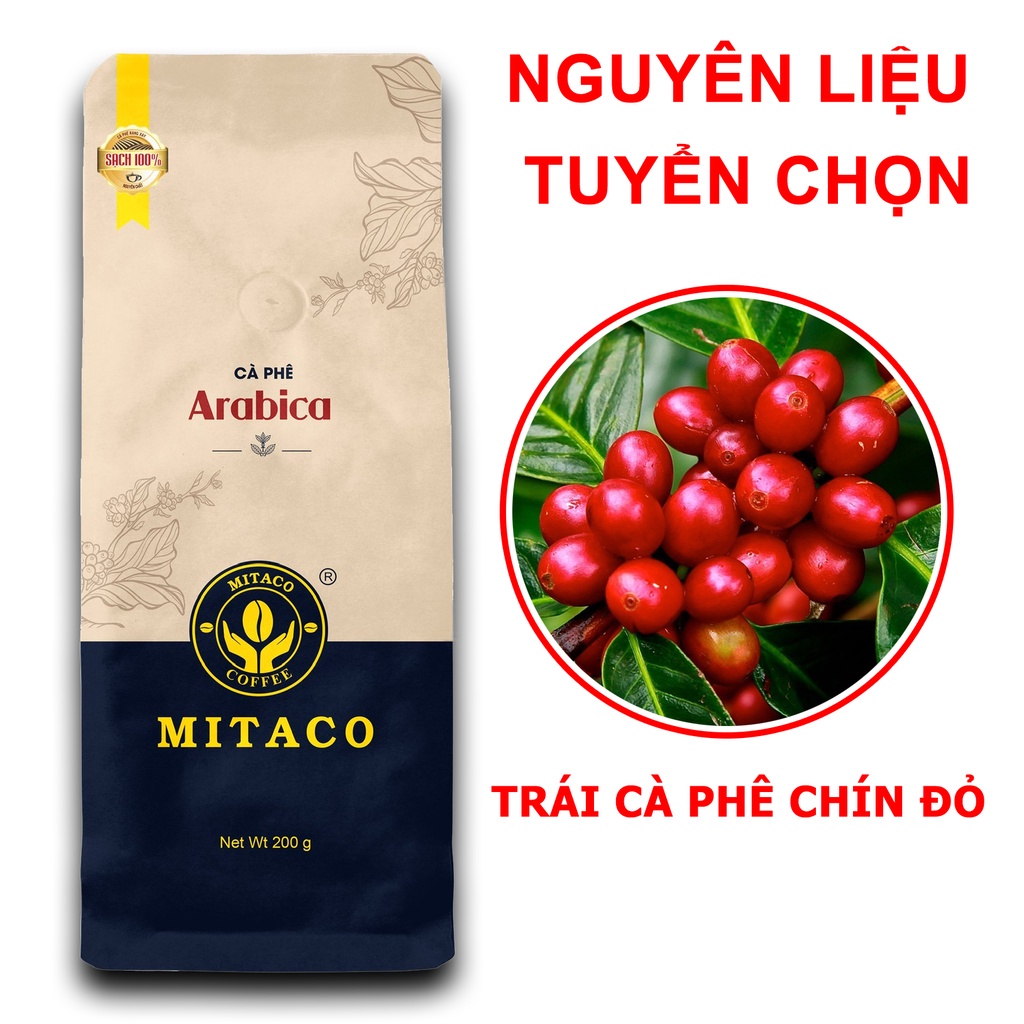 Cà phê Arabica nguyên chất MITACO COFFEE (Gói 200g)