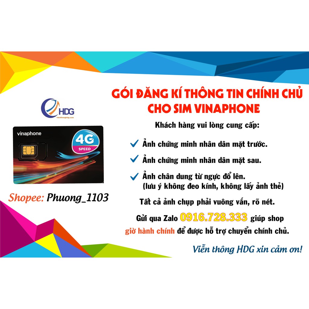 Gói Đăng ký thông tin chính chủ cho sim vinaphone