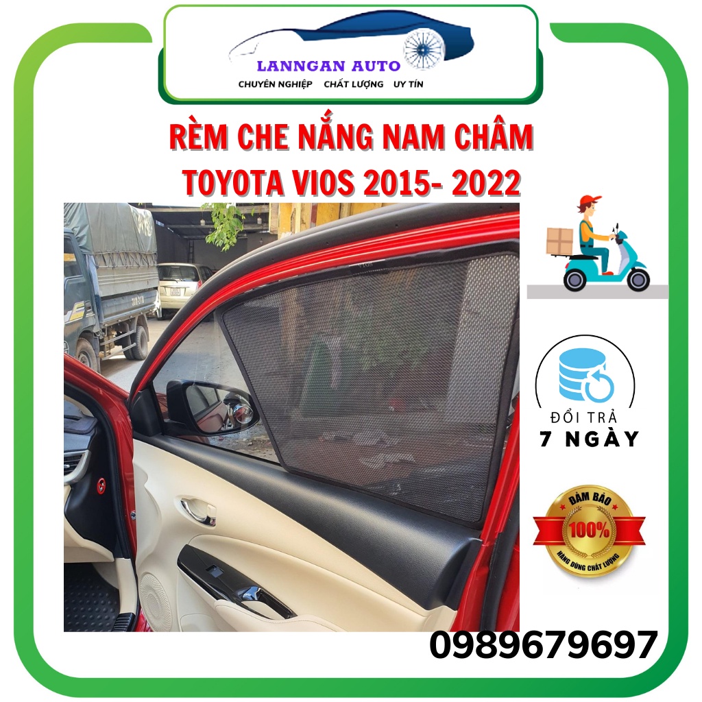 Rèm che nắng ô tô Toyota Vios 2014-2022 , che nắng hút nam châm theo xe, bộ 4 cánh. Hàng loại tốt