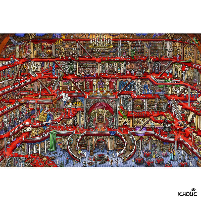 Labyrinth city, trò chơi ghép hình bằng gỗ, trò chơi ghép hình 500/1000 miếng, đồ chơi phát triển