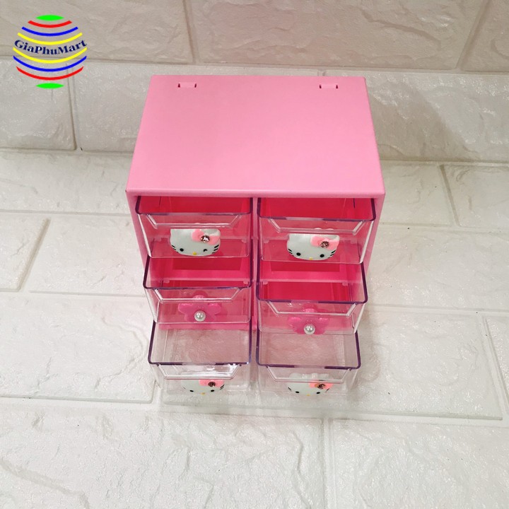 Tủ nhựa Hello Kitty 6 ngăn - Tủ đựng trang sức