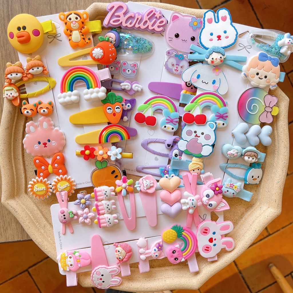 Set 14 Kẹp Tóc Cho Bé Gái Phong Cách Hàn Quốc Xinh Xắn Dễ Thương