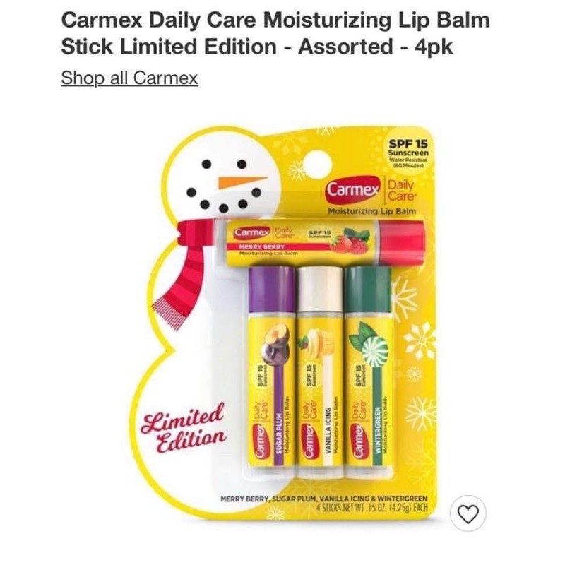 Son dưỡng môi Carmex các mùi phiên bản Limited Noen 2020- chuẩn Mỹ