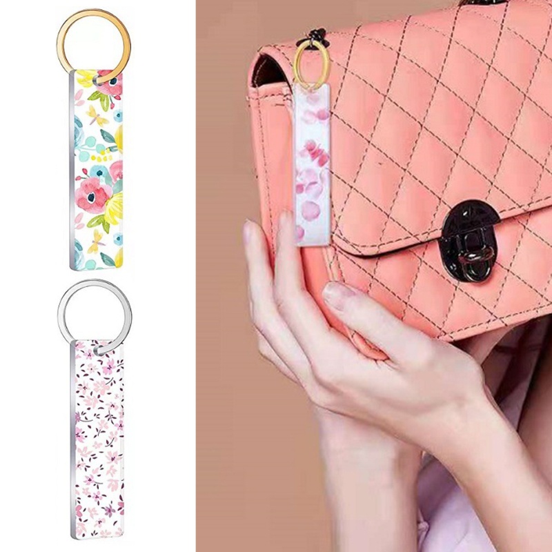 Set 40 Đĩa Nhựa Acrylic Trong Suốt Hình Chữ Nhật Trơn Kèm 30 Đĩa Thay Thế Cho Móc Khóa