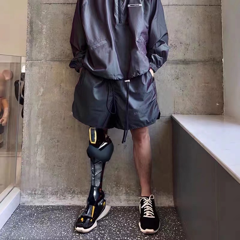 Quần Short Dây Rút Vải Nilon Mỏng Màu Sáng Phong Cách Đường Phố Trẻ Trung