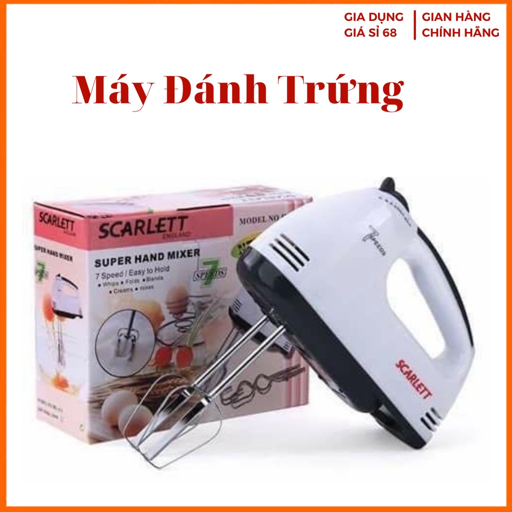 Máy Đánh Trứng Cầm Tay, Máy Đánh Trứng Mini 7 Tốc Độ Cực Mạnh Kèm 4 Thanh Đánh Trứng