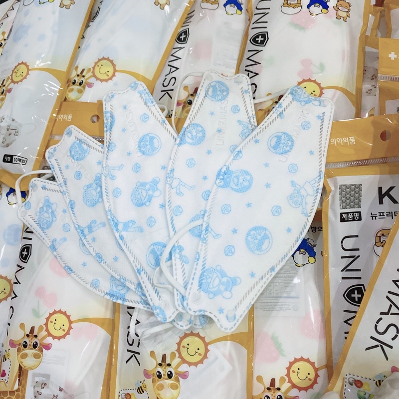 SET 10 chiếc khẩu trang trẻ em 2-10t 4 lớp KF94 UNI MASK giúp bé kháng khuẩn và chống bụi mịn