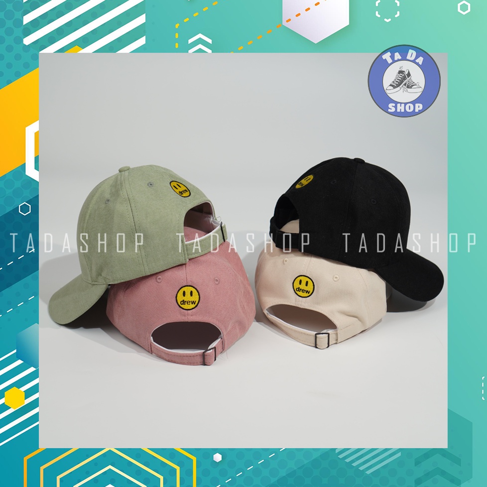 [Ảnh thật] Mũ lưỡi trai/Nón kết thêu chữ Drew phong cách Ulzzang form unisex nam nữ