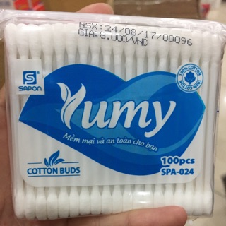 Combo 5 túi tăm bông Yumi 100% bông tự nhiên