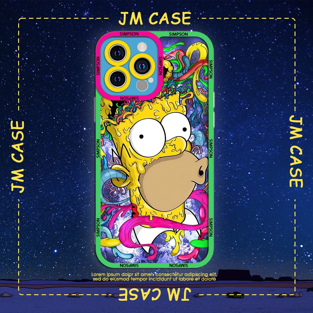 Ốp lưng iphone cạnh vuông JM CASE Simpson nhân vật hoạt hình Homer người bố 6/6pl/6s/6spl/7/7pl/8/8pl/x/xs/11/12/13/pro