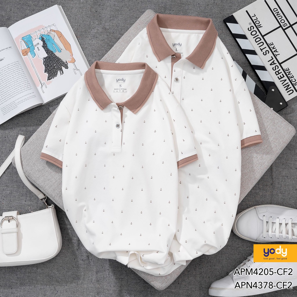 Áo thun polo nam hoạ tiết mỏ neo YODY trẻ trung năng động - APM4205 | BigBuy360 - bigbuy360.vn