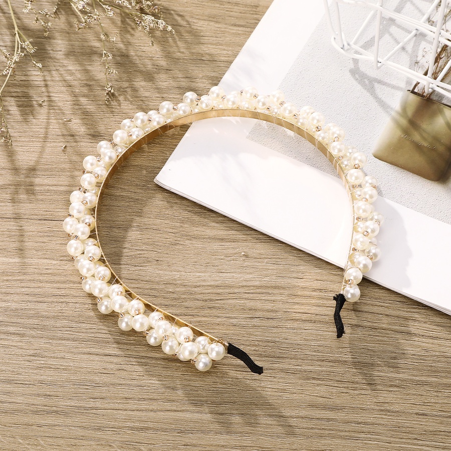 Băng Đô Cài Tóc Hình Vỏ Sò Bằng Hợp Kim Mỏng Đính Ngọc Trai Phong Cách Hàn Quốc Cho Nữ