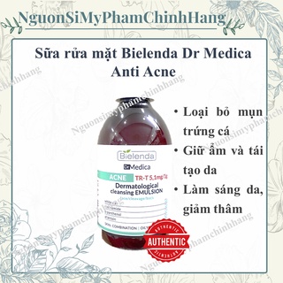 Sữa rửa mặt Bielenda Dr Medica Anti-acne Dermatological Cleansing Emulsion giảm mụn, làm sạch sâu mà vẫn ê thumbnail