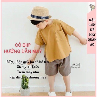 RT93_Rập giấy may set đồ bé trai