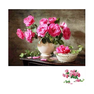 Tranh đính đá bình hoa khoe sắc . kích thước: 60cm x 50cm