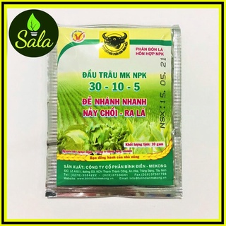 Phân bón nảy chồi, ra lá đầu trâu mk npk 30-10-5 gói 10gr - phân bón đầu trâu 30-10-5 - nhanh nảy chồi, ra lá