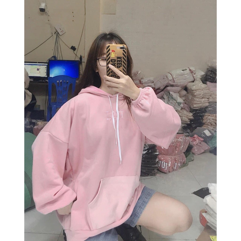 Áo Hoodie Nỉ Bông Nữ Form Rộng Màu Hồng Phong Cách Hàn Quốc - Áo Hoodie Trơn Nỉ Unisex Hồng | BigBuy360 - bigbuy360.vn