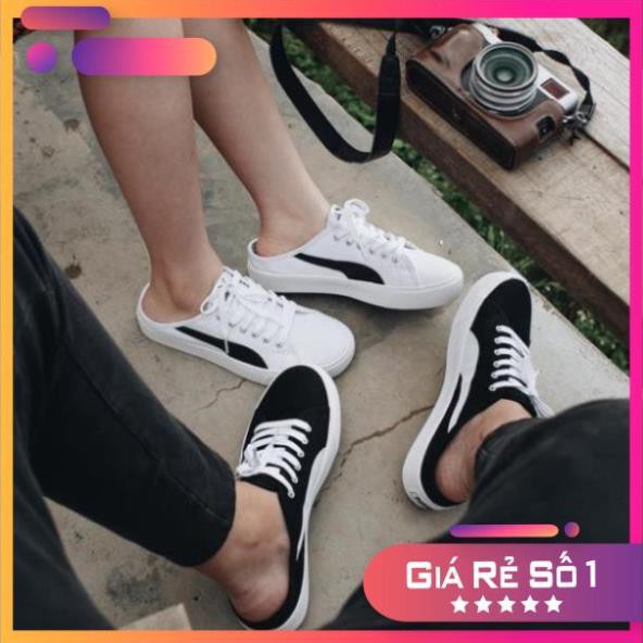 [Sale 3/3] 💫𝐅𝐫𝐞𝐞𝐬𝐡𝐢𝐩 𝐂𝐡𝐢́𝐧𝐡 𝐇𝐚̃𝐧𝐠 💫Giày Puma Đạp gót MULE HOT TREND 2020 ( Đen-Trắng) Sale 11 ' > $ . "