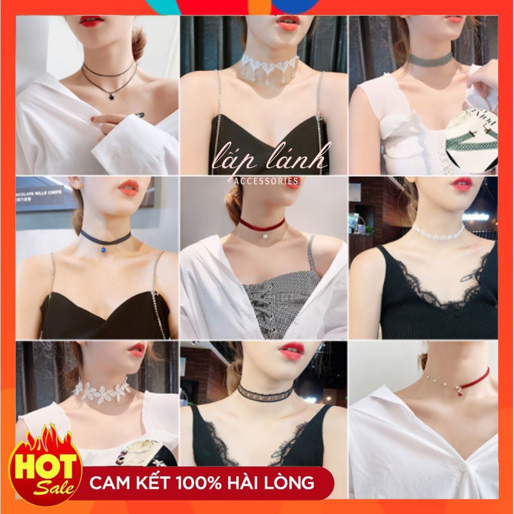 [Có sẵn] VÒNG CỔ CHOKER CÁ TÍNH ĐÍNH HẠT NGỌC NHÂN TẠO PHONG CÁCH THỜI TRANG HÀN QUỐC CAO CẤP VC28