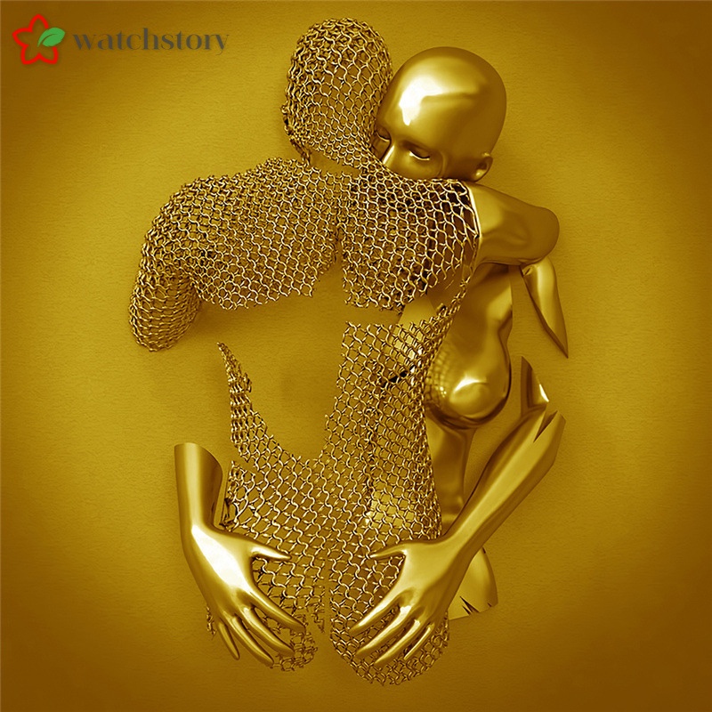 Tranh treo tường trang trí hình trái tim 3D bằng kim loại