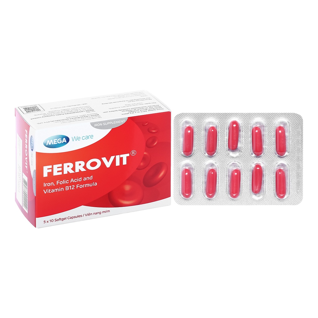 Viên Uống Ferrovit Bổ Sung Sắt, Acid Folic và Vitamin B12
