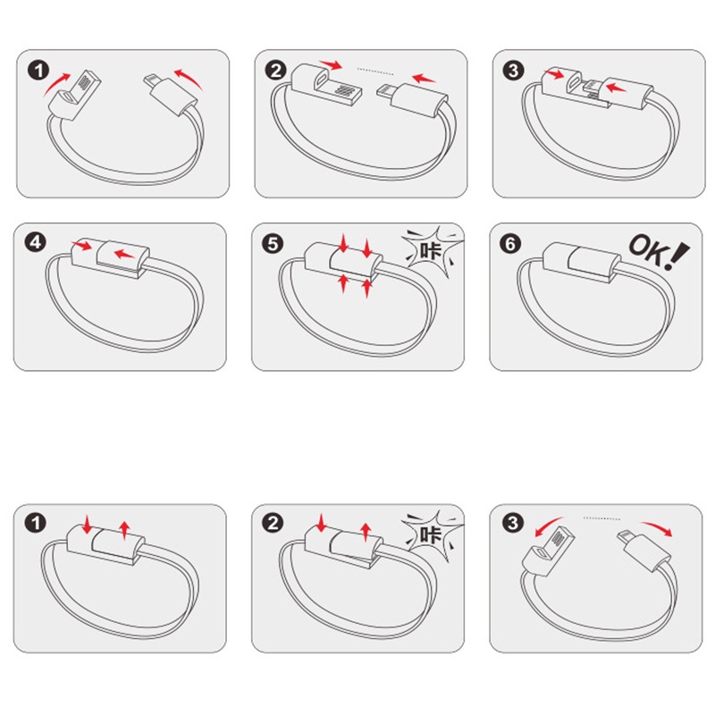 Dây Cáp Sạc Truyền Dữ Liệu Micro USB Dạng Vòng Đeo Tay Bằng Da Nhỏ Gọn Dành Cho Iphone 6 6s Android Type-C