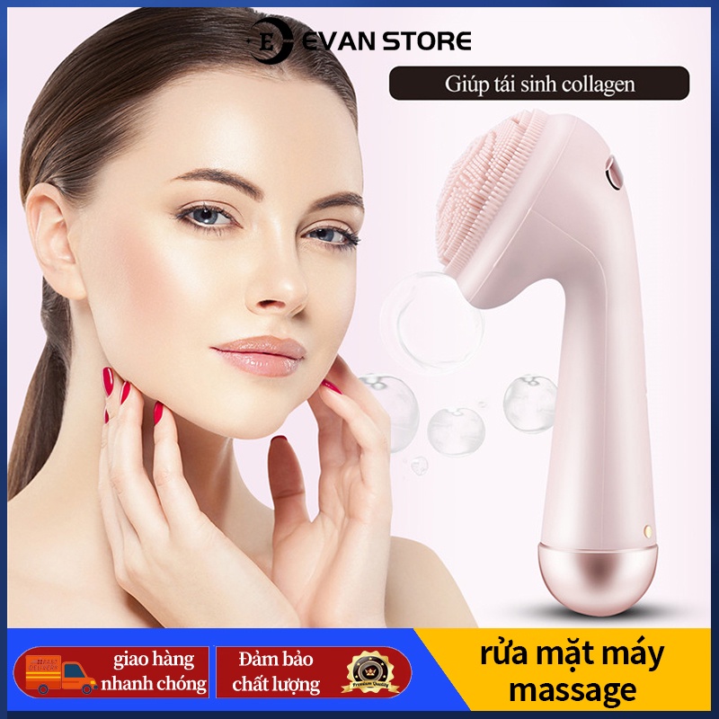 Máy Rửa Mặt Massage Trẻ Hóa Da Làm Sạch Nhẹ Nhàng Không Gây Rát Da Chống Nước Ipx6 Sạc Pin Nhanh Dễ Sử Dụng Bằng Silicon