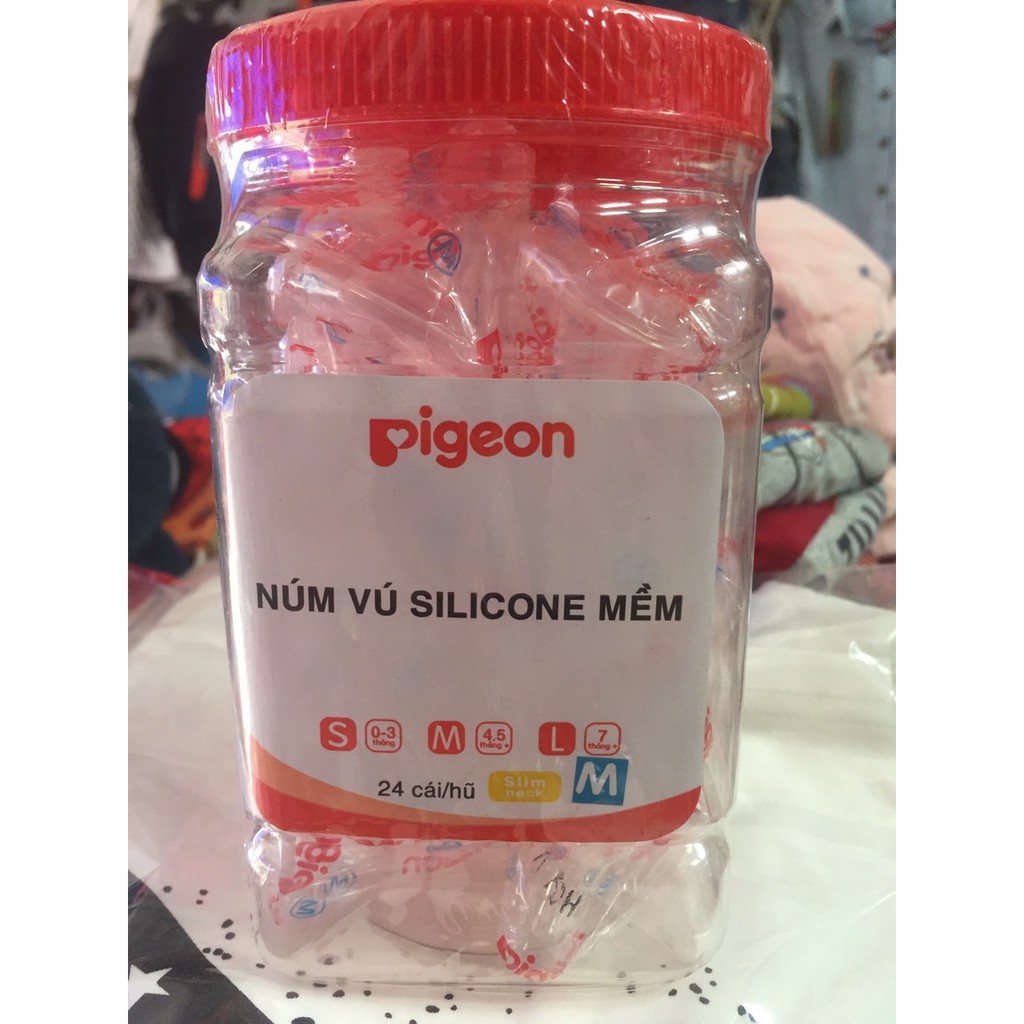 Núm Vú Silicone Siêu Mềm Pigeon (Đủ Size)_Loại bịch