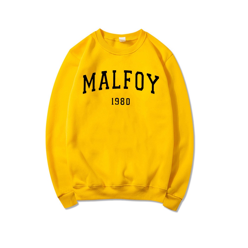 Draco Malfoy 1980 Áo Hoodie Nỉ Chui Đầu Tay Dài Cổ Thuyền Màu Tối Phong Cách Harajuku Unisex