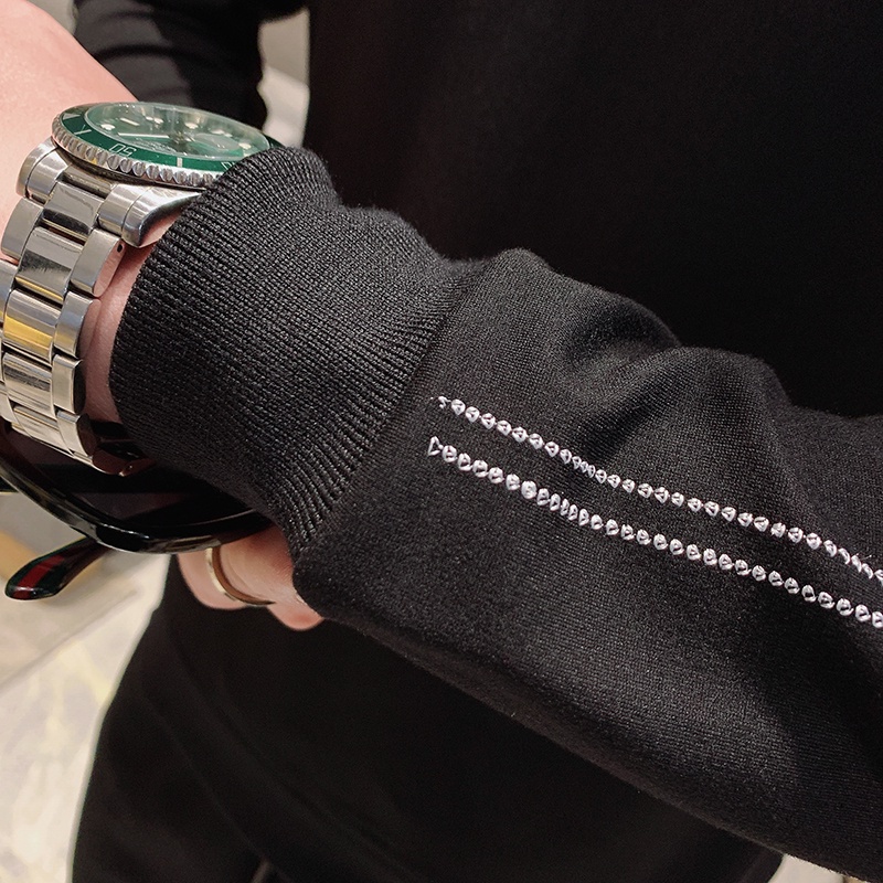 Bộ đồ thể thao Nam Hàn Quốc Áo len mỏng giản dị Cá tính Bộ hai mảnh, Nỉ Ngoại Dày Dặn Ấm Áp