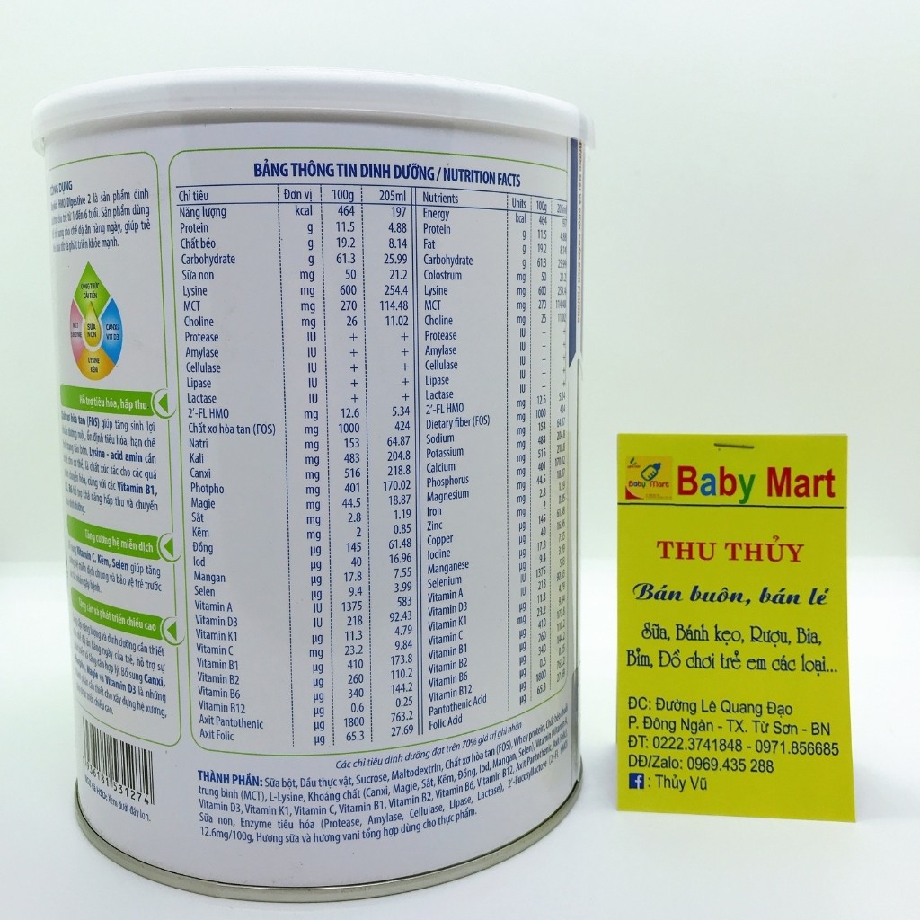 Sữa Roykid HMO Digestive Số 2 Tăng Cường Hệ Tiêu Hóa Cho Trẻ 1-6 Tuổi Hộp 900g
