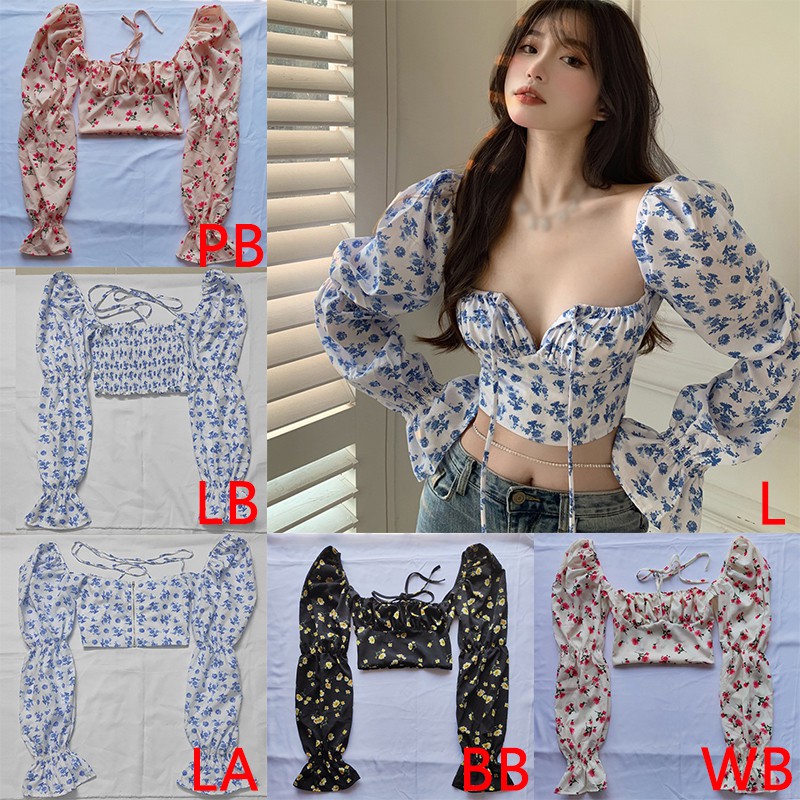 Áo Lửng Tay Dài Họa Tiết Hoa Thời Trang Quyến Rũ Cho Nữ | BigBuy360 - bigbuy360.vn