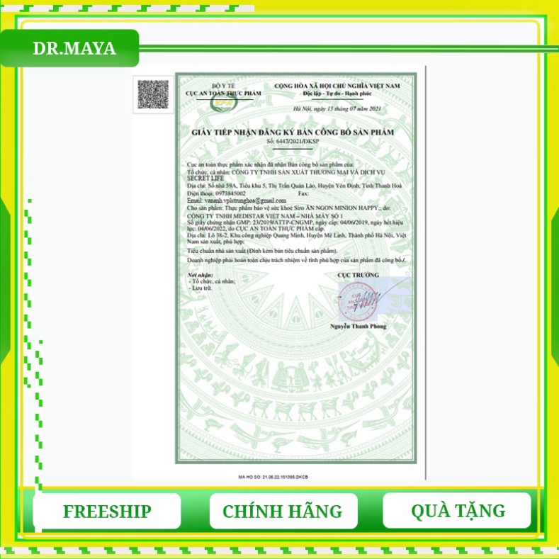 Siro ăn ngon MINION HAPPY  10ml/gói giúp bé ăn ngon, hấp thu tốt tặng kèm 4 gói