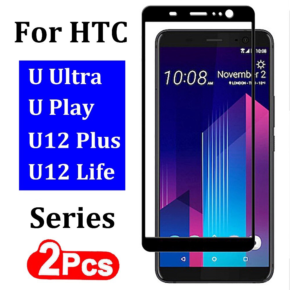 Set 2 Kính Cường Lực Bảo Vệ Màn Hình Điện Thoại Htc U12 Life U12 Plus U Play U Ultra