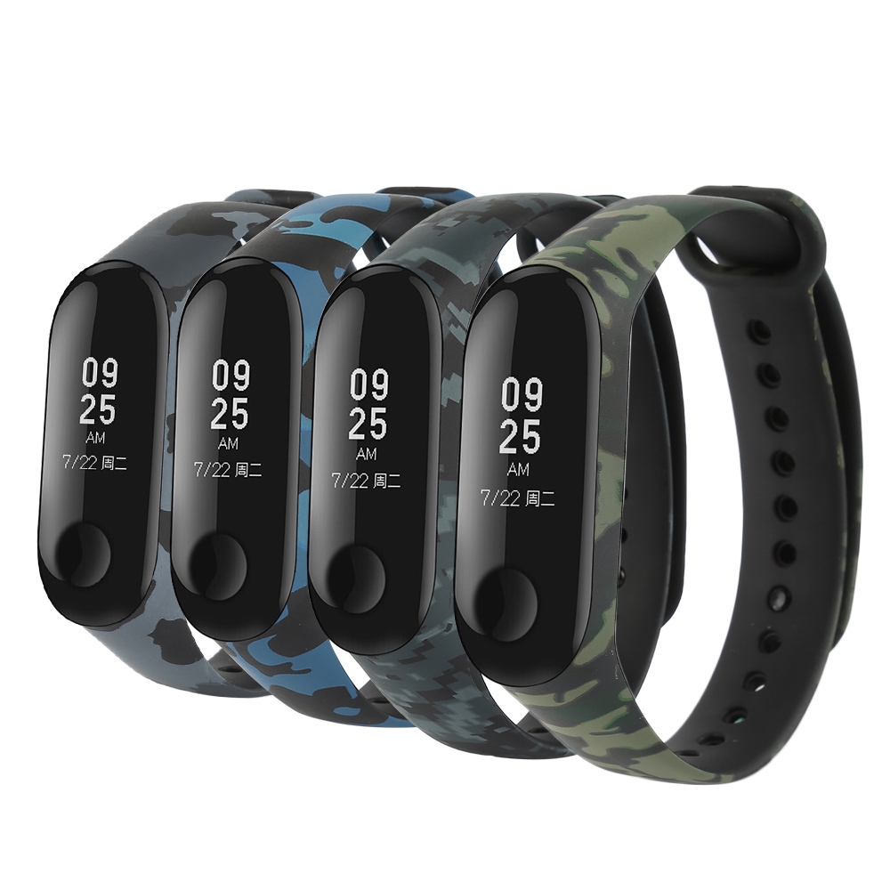 Dây Đeo Thay Thế Chất Liệu Silicon Màu Trơn Cho Xiaomi Mi Band 3 &amp; 4