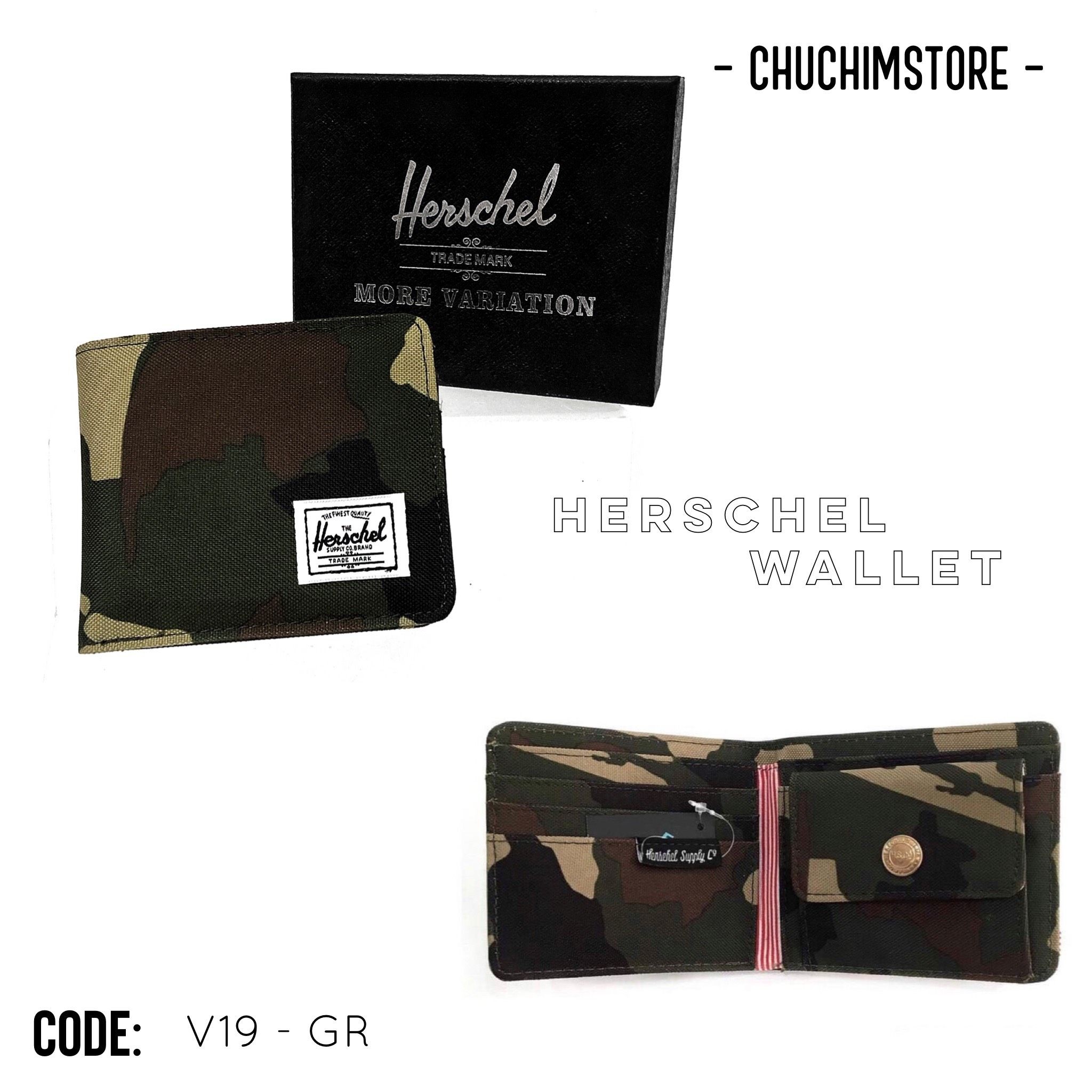Ví HC vải camo green ngắn