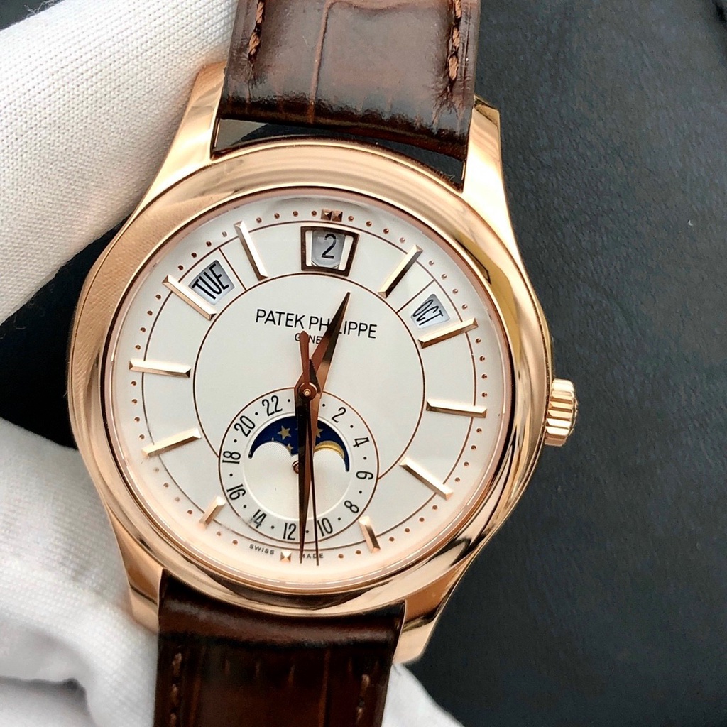 Đồng Hồ Nam PT Philippe Geneve Dây Da Cao Cấp Tích Hợp Chức Năng Lịch Tiện Lợi, Bảo Hành 24 Tháng