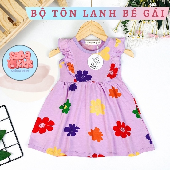 Đầm Váy Bé Gái Thun Lạnh Co Giãn Đáng Yêu Dễ Thương Thấm Hút Mồ Hôi SABAKIDS