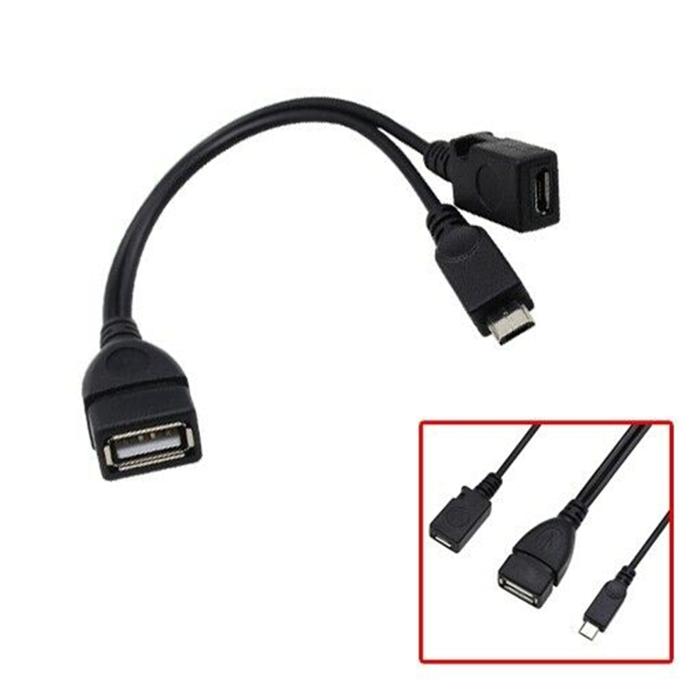 Dây Cáp Otg Chữ Y 2 Trong 1 Cổng Micro Usb Dài 20cm Nhiều Màu