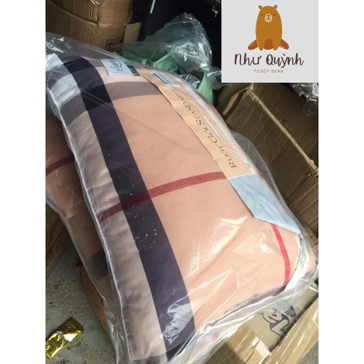 Ruột gối đầu bông gòn cao cấp chuẩn kích thước 45x65cm_Mẫu kẻ hàn quốc