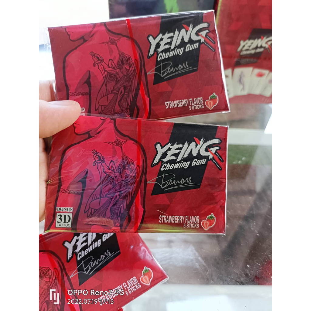 [ Quà tặng ]  Combo 30 gói kẹo Cao su tặng kèm hình xăm 3D hương vị dâu tây / cam ăn vặt thơm miệng hìnhh xăm đẹp