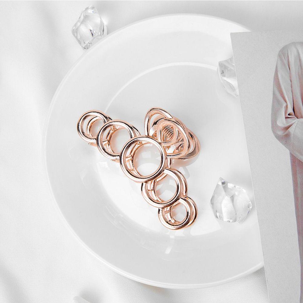 Kẹp Tóc Càng Cua Kim Loại Hình Tròn Rỗng Lấp Lánh Cho Nữ